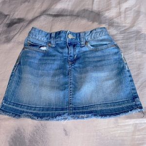 Frayed Hem Denim Skirt